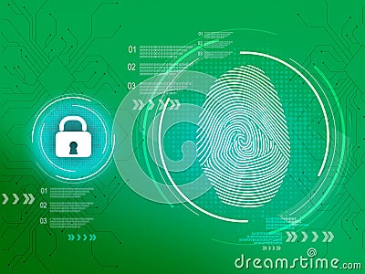 Finger Print_bio metric_Smart lock Concept_background Stock Photo